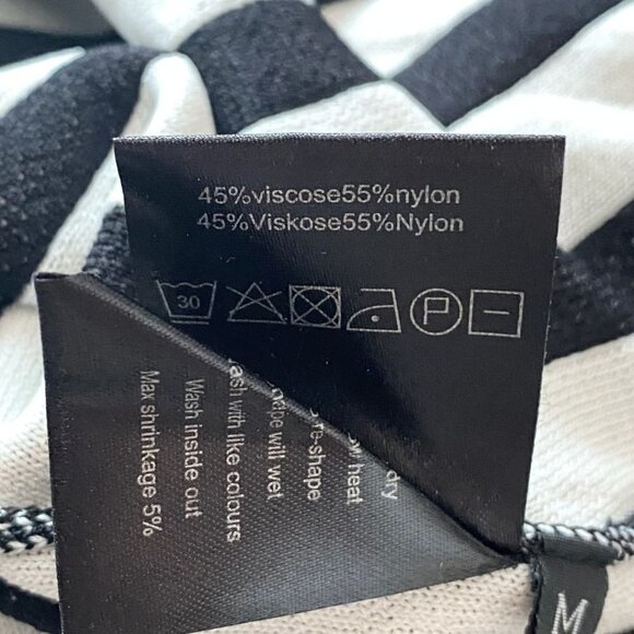 STORM & MARIE REFEREE BLACK WHITE STRIPED KNIT TUNIC DRESS - 6 - Picture 9 of 9